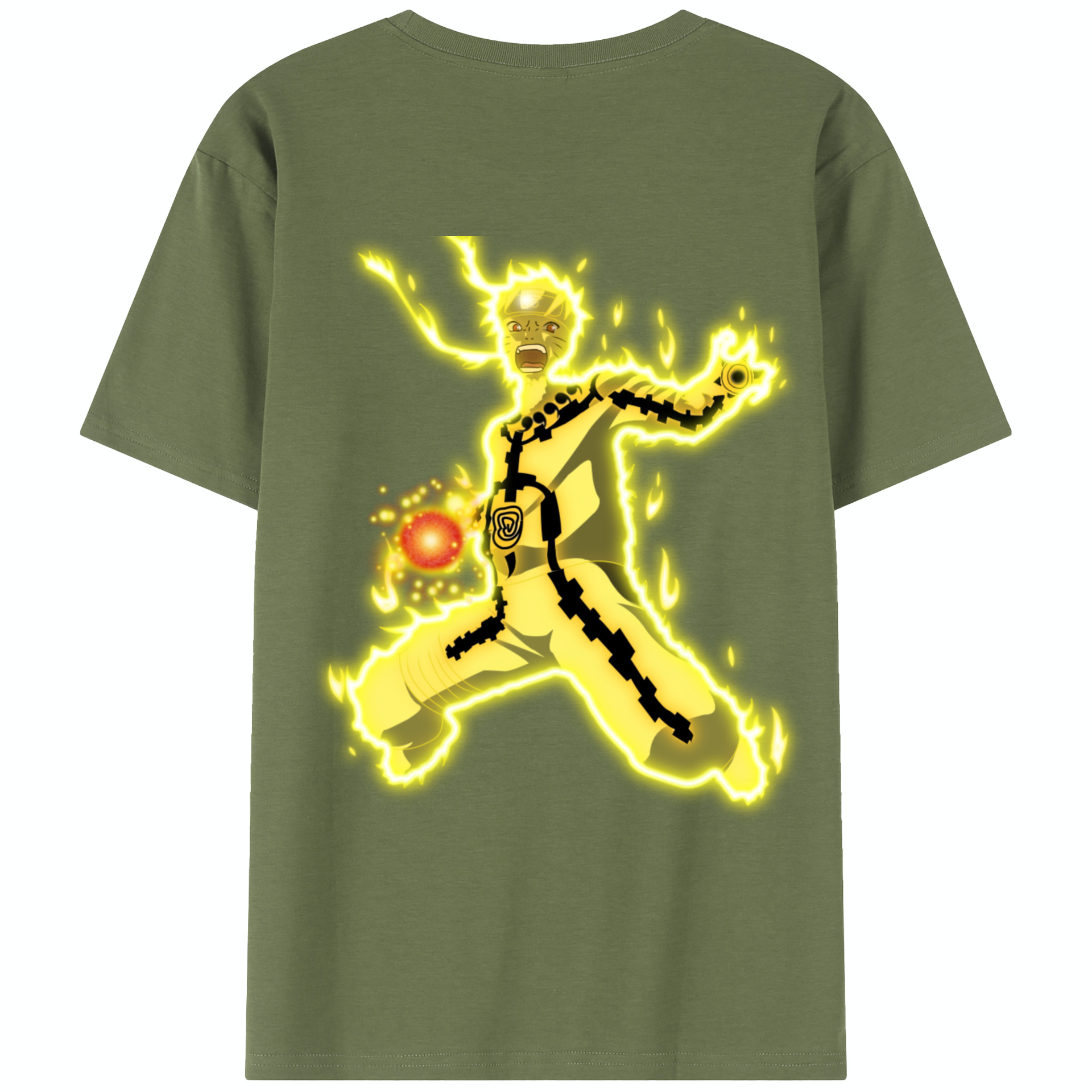 （画像用） NARUTO -ナルト- うずまき ナルト Uzumaki Naruto 綿100％半袖Tシャツ（背面プリント）